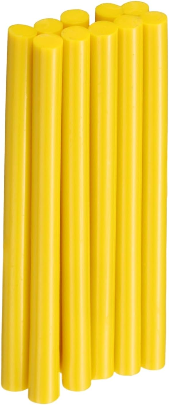 HARFINGTON 10pcs Hot Glue Sticks 0.28" Dia x 3.94" Long EVA Mini Hot Melt Adhesive Glue Stick for Hot Melt Gun Wood Plastic Glass Flowers Fabrics Foam, Yellow