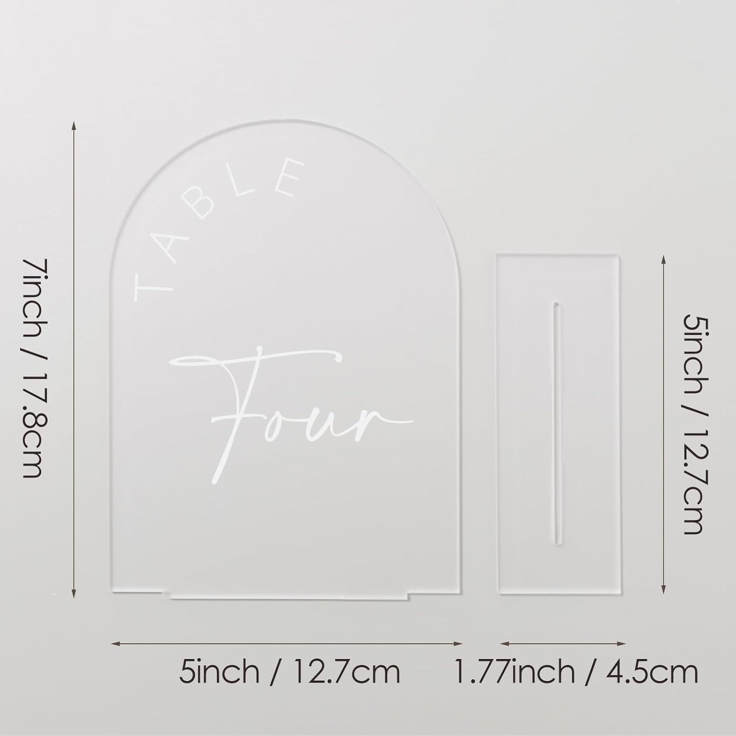 JINMURY Frosted Arch Wedding Table Numbers 1-30 with Stands, 5x7 Inch Frosted Arch Acrylic Sign with White Letters, Arched Acrylic Table Numbers for Wedding Reception