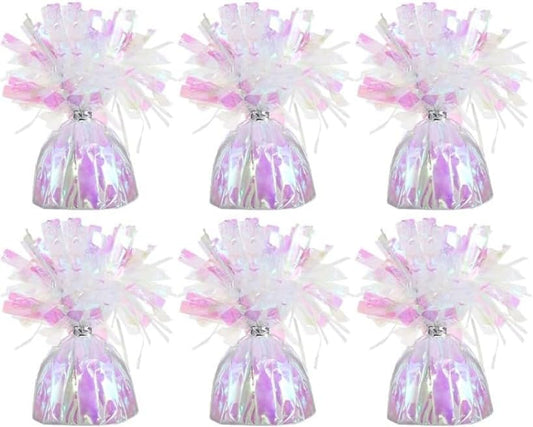 Metallic Balloon Weights, Pink Iridesecent Birthday Party Favors, Novelty and Gag Gifts, 5.5" Inches, 6-Pack