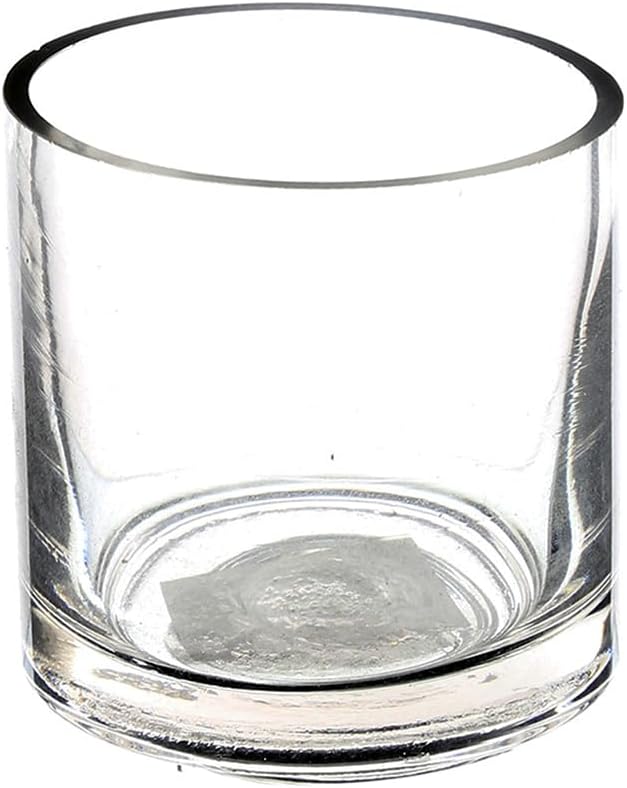 WGV Quality Thick Tea Light Votive Candle Holder 3x3, Clear Tiny Cylinder Glass Vase, Small Planter Terrarium, 1 Pc