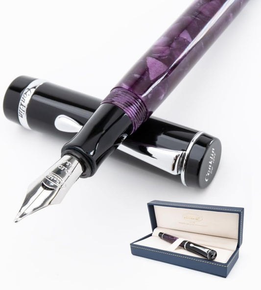 Conklin Duragraph Fountain Pen Purple Nights - Broad Nib, Elegant Writing Instrument with Rich Purple Finish