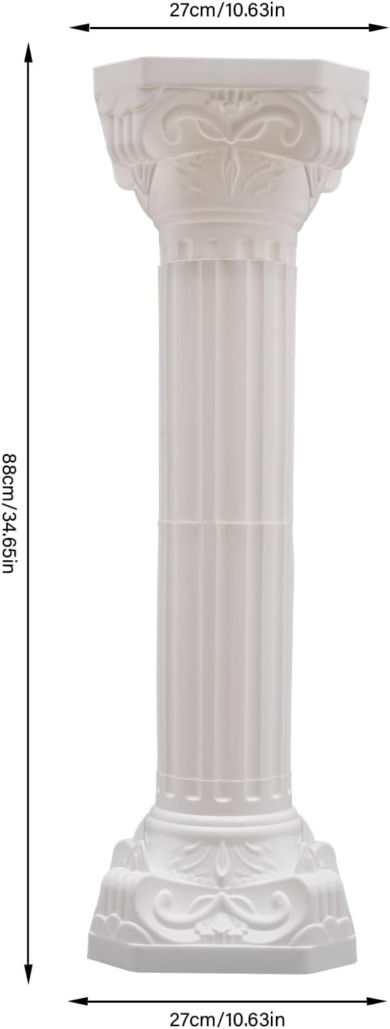 Roman Pillars Decoration Party Flower Pot Columns Set 4Pcs Decor Pedstal Stand 10.63x34.65in Style2 Flower Floral Wedding Party Event Road Decorative Columns (10.63 * 34.65in Style2)