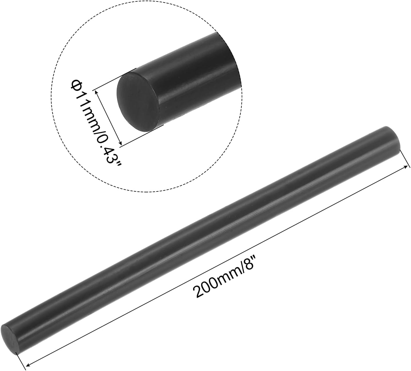 uxcell 20pcs Hot Glue Sticks for Glue Gun 11mm/0.43-inch x 8-inch Mini Hot Melt Adhesive Glue Stick Black