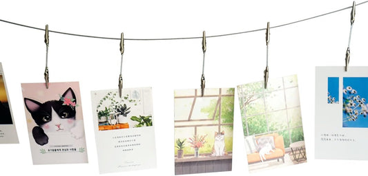 Wall Hanging Photo Display, DIY Picture Photo Frame String with 12 Clips for Hanging Photos Notes and Artworks (Adjustable Alligatory Clip)