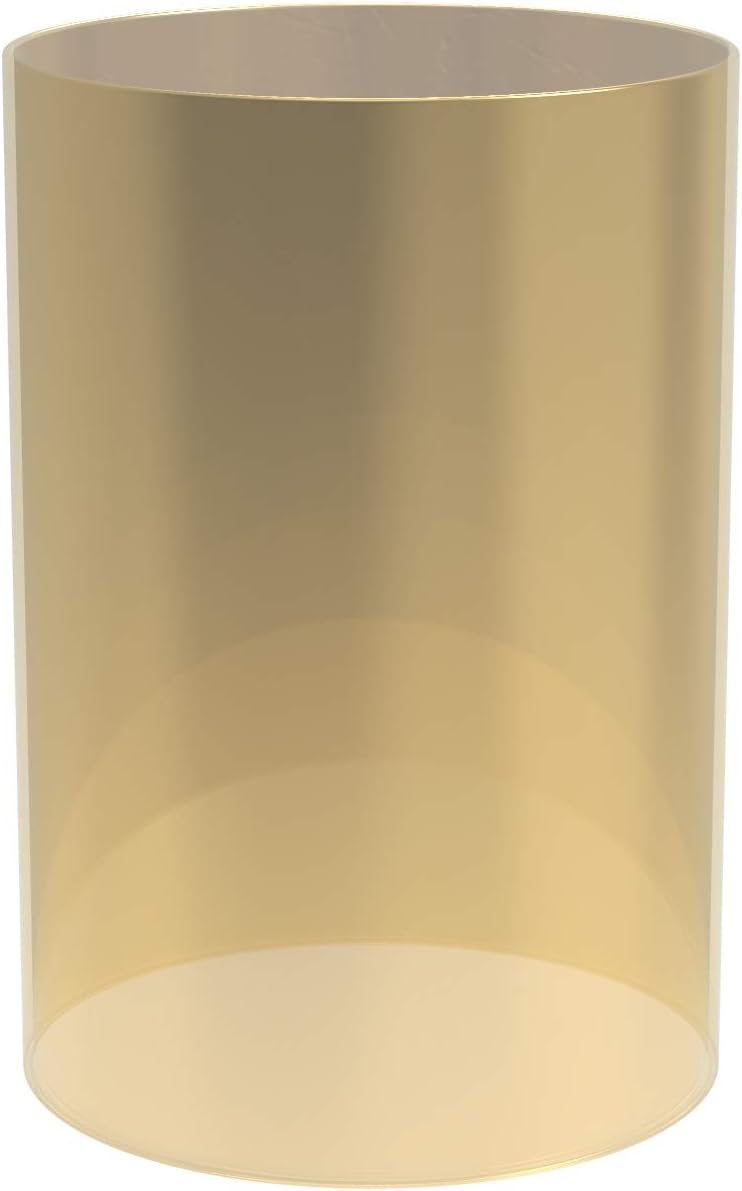 Electroplated Glass Hurricane Mirror Effect Cylinder Candle Holder Bottomless Glass Sleeve Lamp Shade Replacement (Gold,3X12)