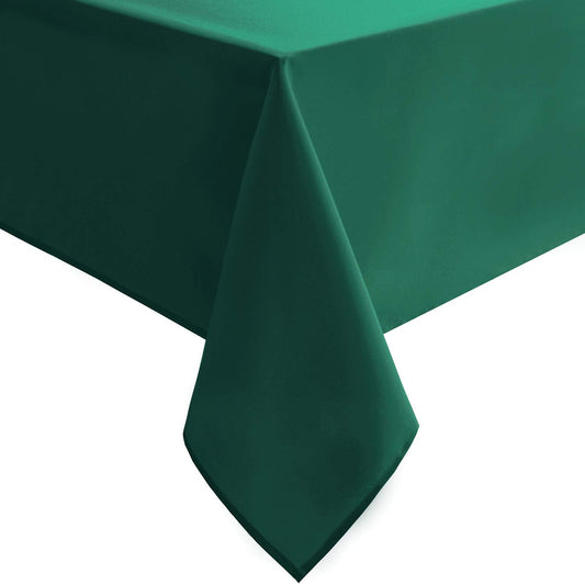 Hiasan Rectangle Tablecloth - Waterproof and Spillproof Washable Fabric Table Cloth for Dining Room Kitchen and Outdoor Use, Emerald Green, 60 x 84 Inch