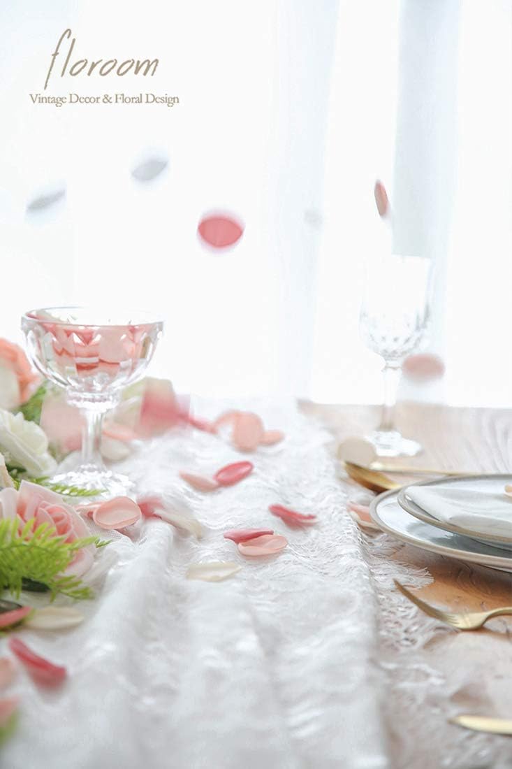 Floroom 500pcs Rose Petals Blush Pink Faux Silk Flower Petals for Wedding Flower Girl Basket Aisle Scatter Cake Dinner Table Centerpieces Party Confetti Bridal Shower Romantic Night Decoration