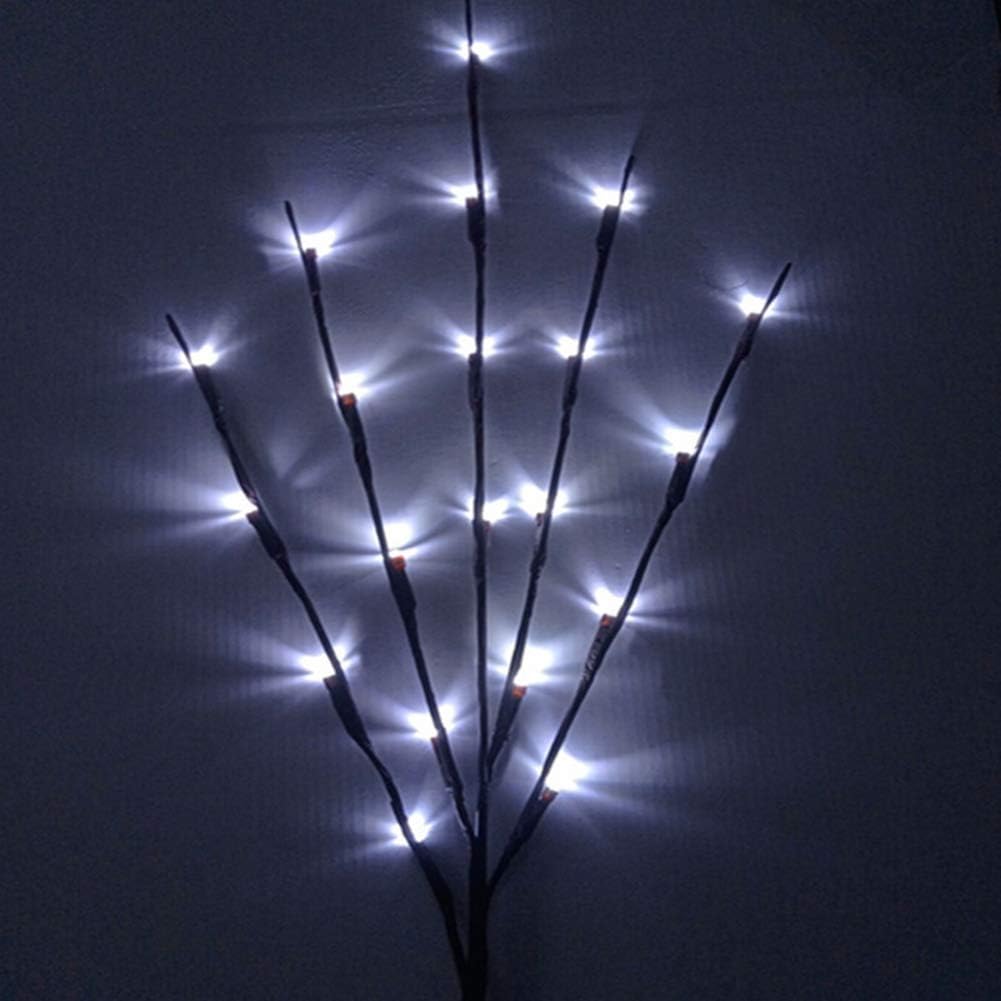 3 Pack Cool White Lighted Twig Branches 60 LED Lights Artificial Tree Willow Branches Lamp for Home Holiday Party Decoration Decor Battery Operated