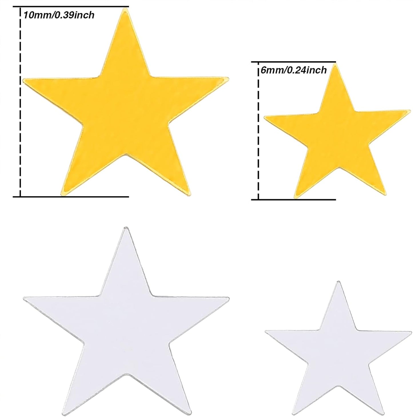 Hestya 60g Star Confetti Glitter Table Confetti Metallic Foil Stars for Party Wedding Festival Decorations(Gold Silver 60g,10mm and 6mm)