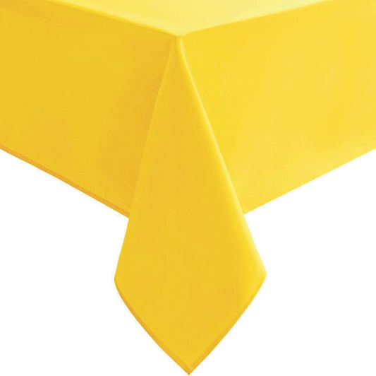 Hiasan Waterproof Tablecloth Rectangle - Washable Fabric Table Cloth for Dining Room Kitchen Birthday Party and Outdoor Use, Yellow, 60 x 140 Inch