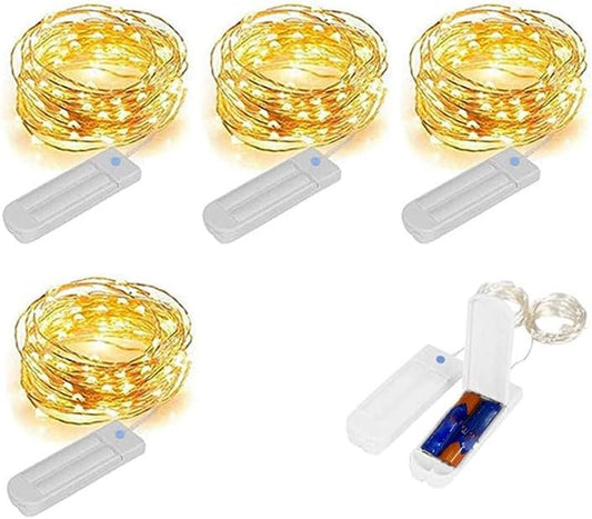 ZNYCYE 50 LED Fairy Lights with Timer,8.2Ft 8 Modes Battery Operated Fairy Lights, 4 Pack Mini Led String Lights for DIY Wedding Bedroom Mason Jar Vases Table Party Christmas Decoration (Warm White)
