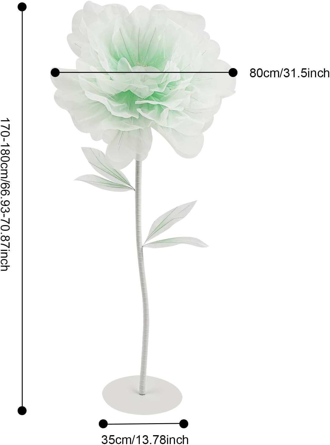 Wedding Giant Electric Artificial Flower, Auto Blooming Artificial Flowers with Lights, Large Peony Electric Flower Decor with Auto Open/Close for Home Wedding Party Decoration, Green