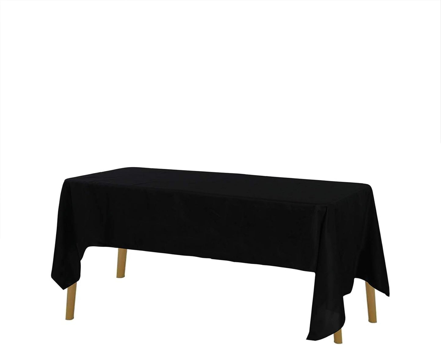 Rectangle Tablecloth 60x120 inch Washable Polyester Fabric Table Cloth for Wedding Party Dining Banquet Decoration（60x120, Black）