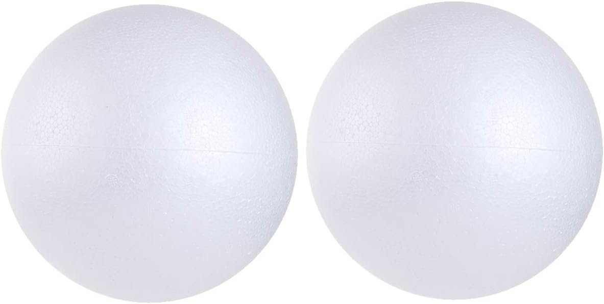 2PCS 7.9 Inch White Foam Balls Polystyrene Craft Balls Foam Balls for Art, Craft, Household, School Projects and Christmas Easter Party Decorations