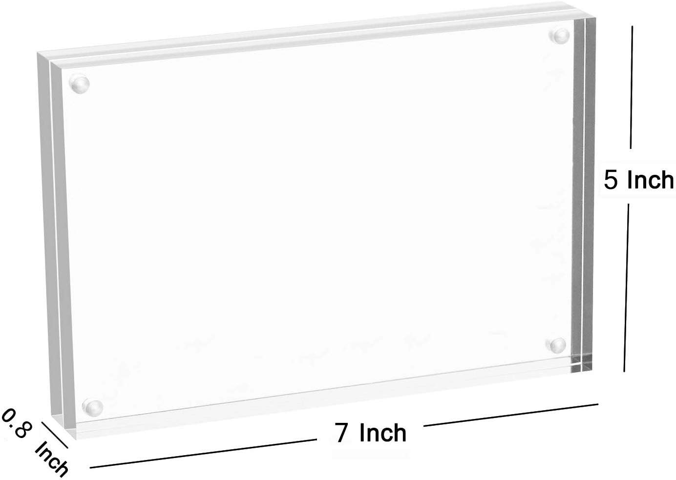 Magicool Premium Acrylic Photo Frame- Magnet Photo Frame -Double Sied Thick Desktop Frames (5x7 2 pack)