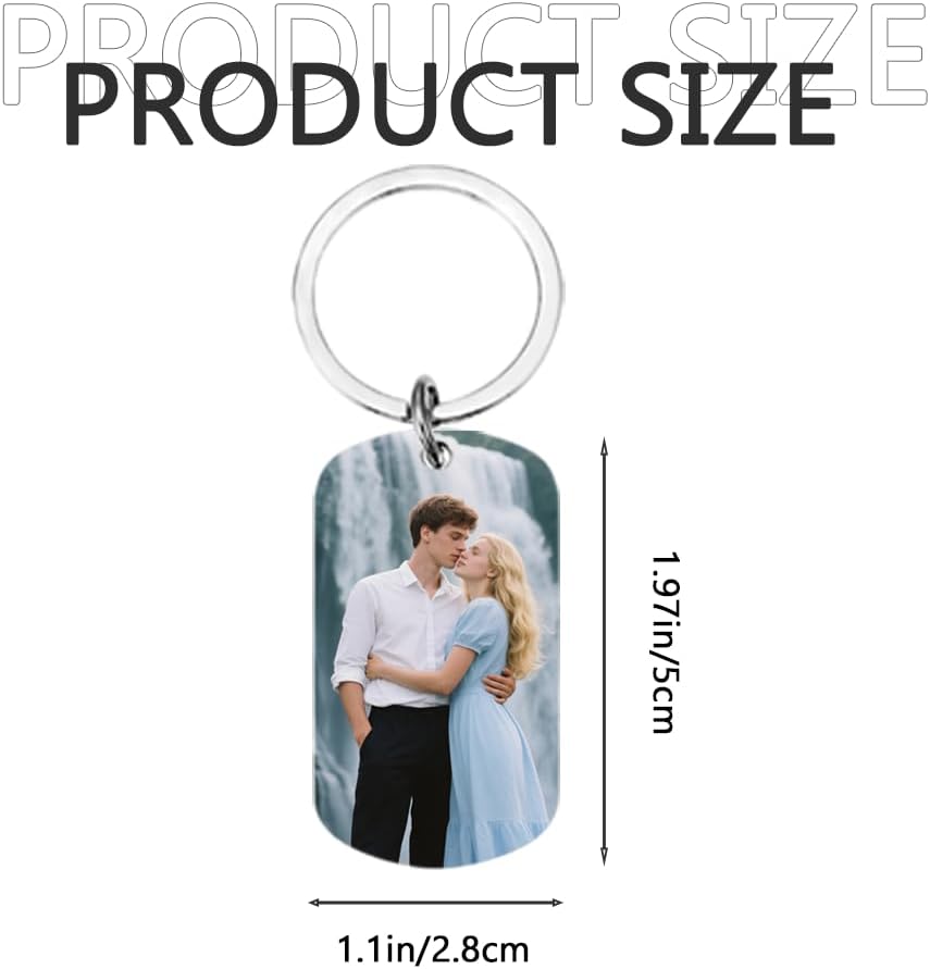 Personalised Keyring with Custom Photo & Text - Gift for Mum, Dad, Him, Her, Grandparents, Family