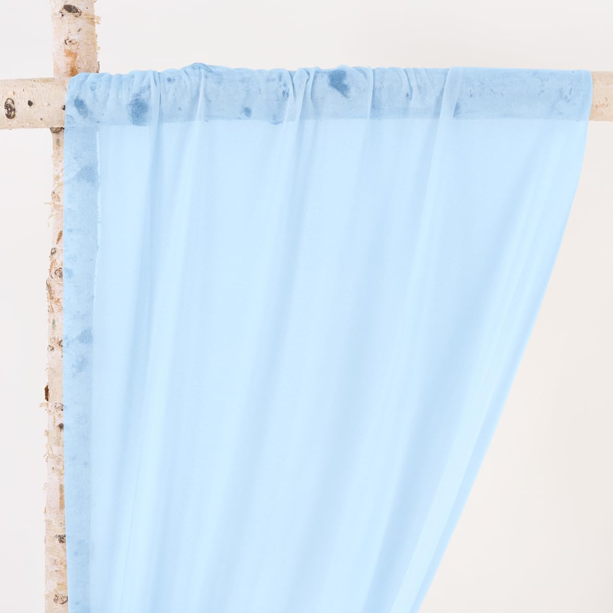 MLMW Wedding Arch Draping Fabric 1 Panel 29" x 20Ft Easter Light Blue Sheer Wedding Arch Backdrop Drapes Outdoor Curtain for Ceremony Party Background Ceiling Decor