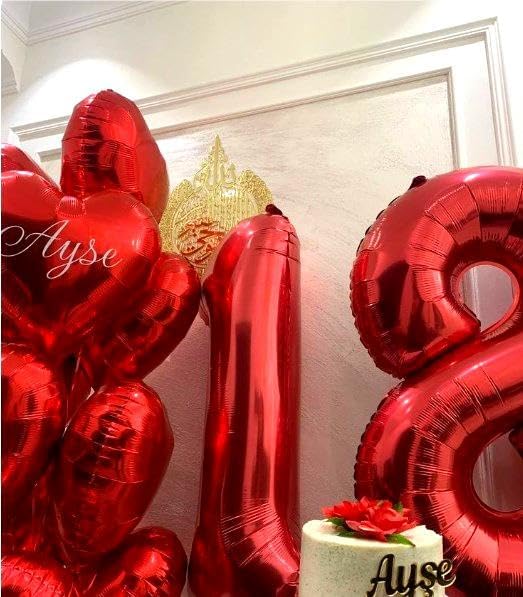 Red Number 28 Balloon 40 Inch Birthday Decorations, Number 28 Balloon Birthday Party Decorations, Anniversary Decorations Graduations Party Supplies