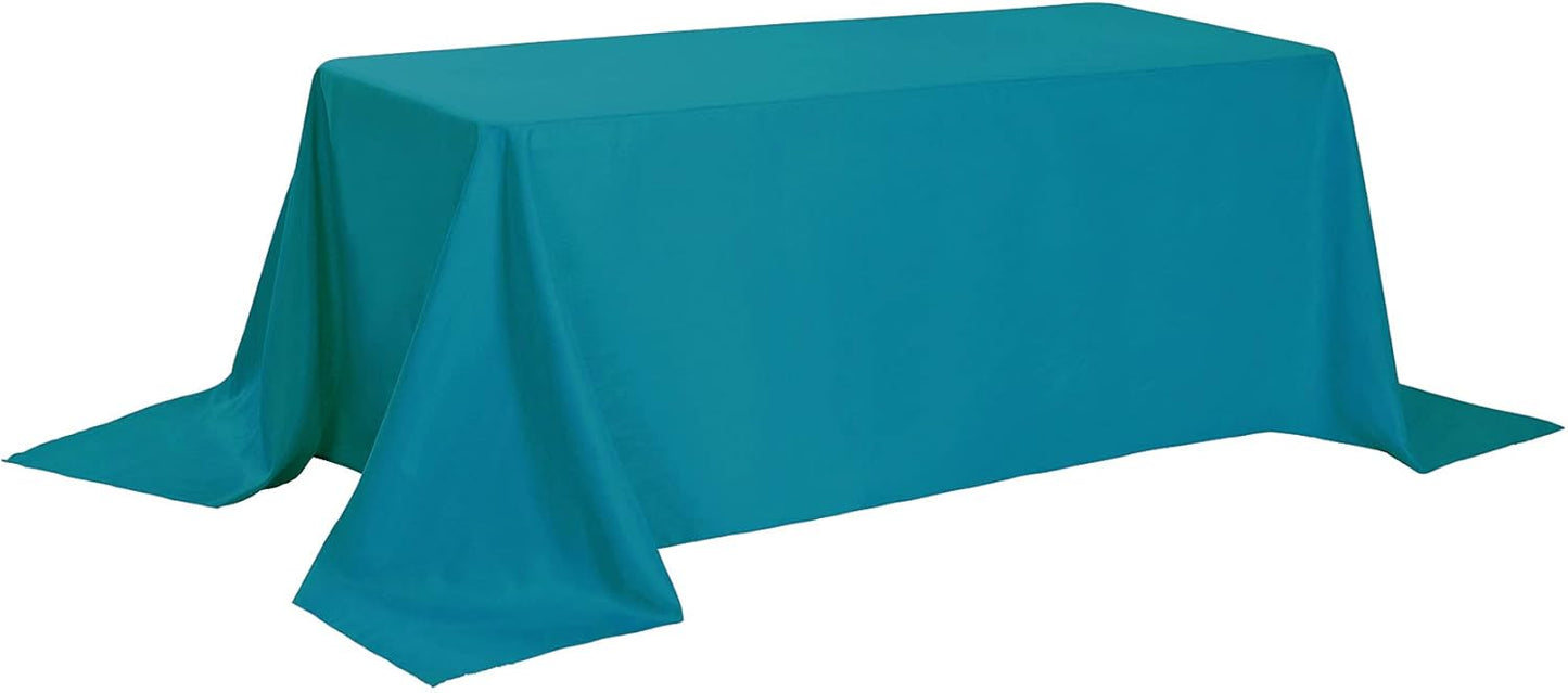 Rectangle Tablecloth 90x156 inch Washable Polyester Fabric Table Cloth for Wedding Party Dining Banquet Decoration（90x156, Caribbean Blue）