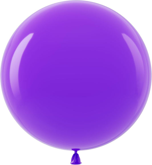 Bezente Purple Giant Balloons 36 Inch - 8 Pack Jumbo Purple Balloons Large Round Black Latex Balloons for Birthday Graduation Bridal Shower Wedding Halloween Party Decoration