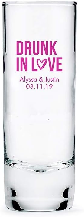 WEDDINGSTAR Personalized 2.5oz Tall Shot Glass Customizable Full Color Print - 36 pack