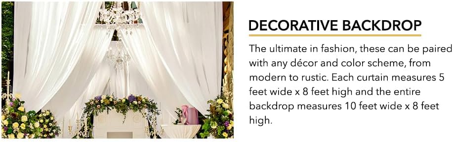 AK TRADING CO. 10 feet Wide x 12 feet Long Polyester Backdrop Drapes Curtains Panels with Rod Pockets - Wedding Ceremony Party Home Window Decorations - (Orange)