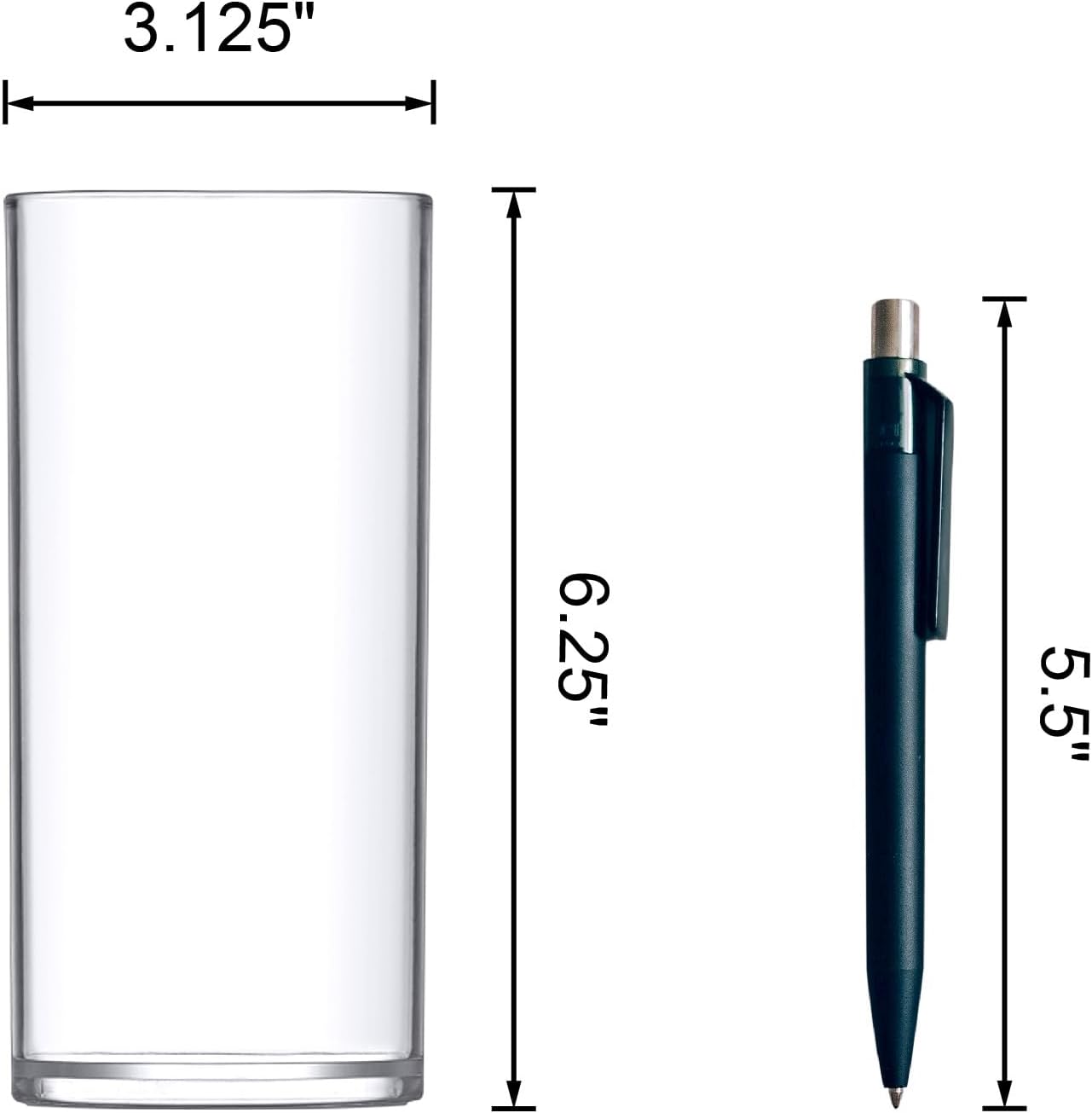 Amazing Abby - Viola Piccolo - Plastic Cylinder Vases (12-Piece Set), Acrylic Flower Vases for Wedding Centerpieces, Home Decorations, Office Ornaments, Shatter-Proof, 6" (H) (Not Glass)