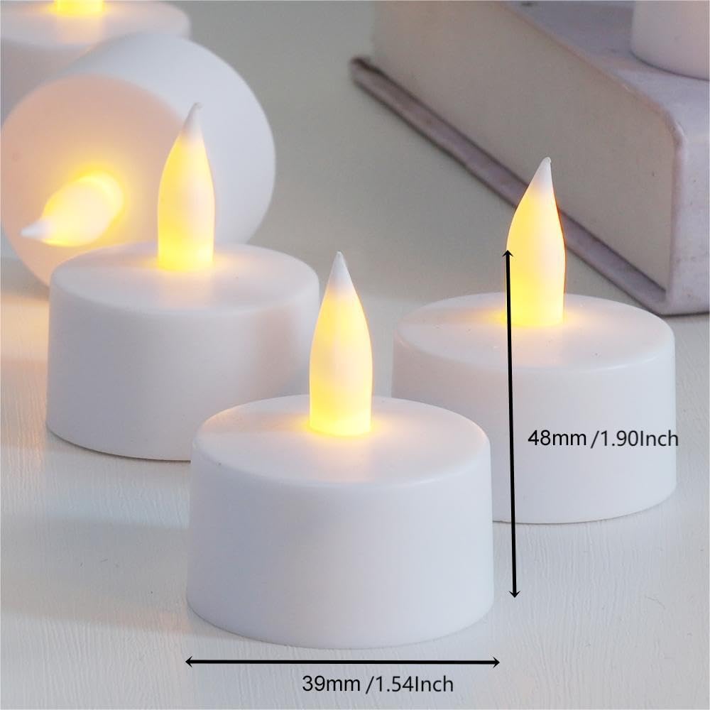 Rechargeable LED Tea Lights, Flickering Flameless Candles with Remote Timer, 12 PCS Electric Battery Operated Candles with Charging Base for Christmas Halloween Weddings Decorative