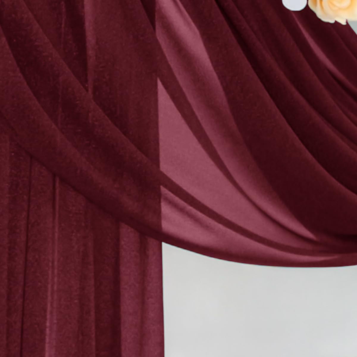 Burgundy Wedding Arch Draping Fabric 29" x 20 FT Red Drapes for Backdrop Sheer Curtains Wedding Drapes for Romantic Bridal Baby Shower Decor Ceremony Birthday Party Fall Outdoor Events