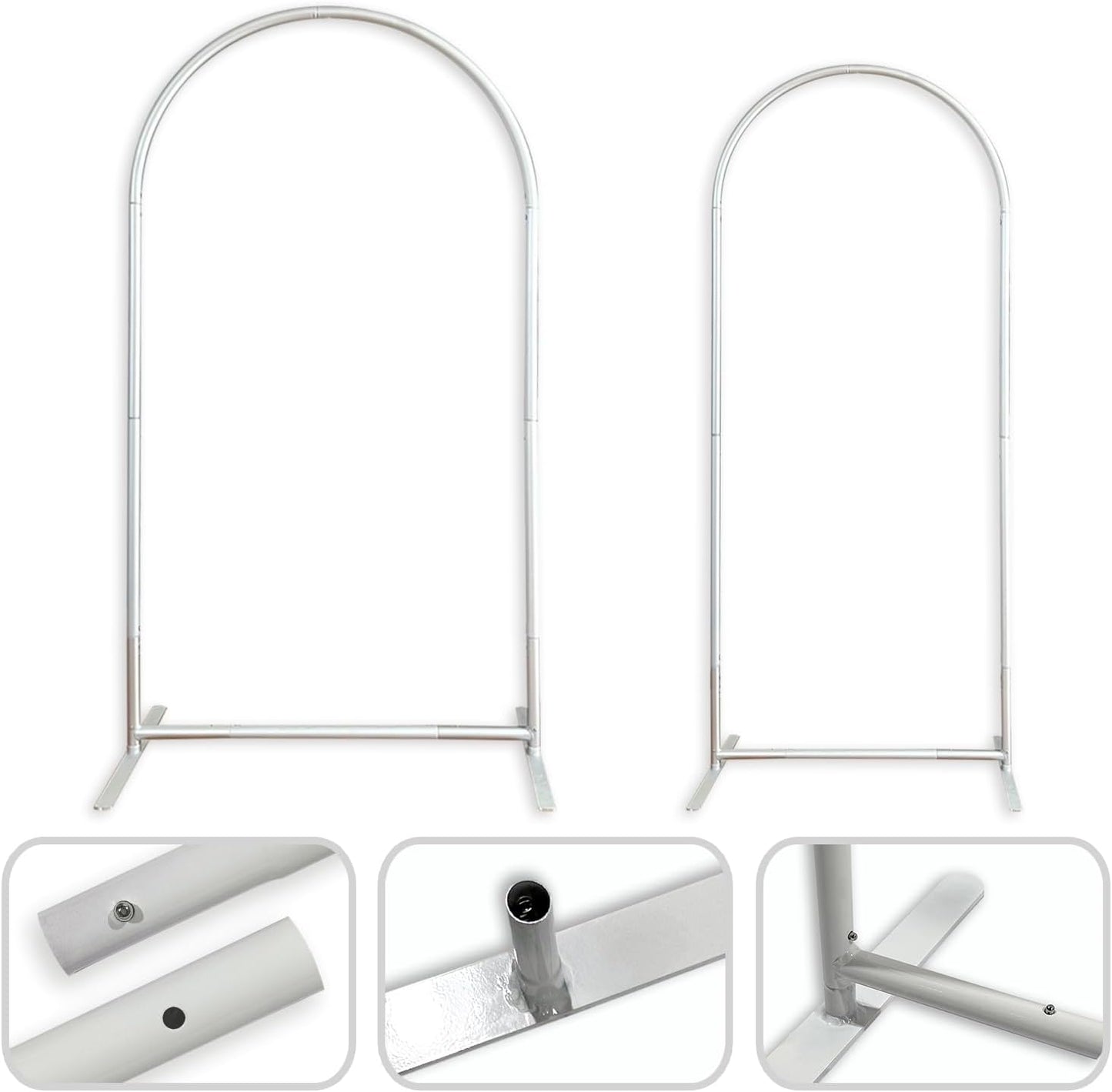 FiVan 2.7ft by 6ft Heavy Duty Trio Arch Backdrop Frame Stands for Party Covers