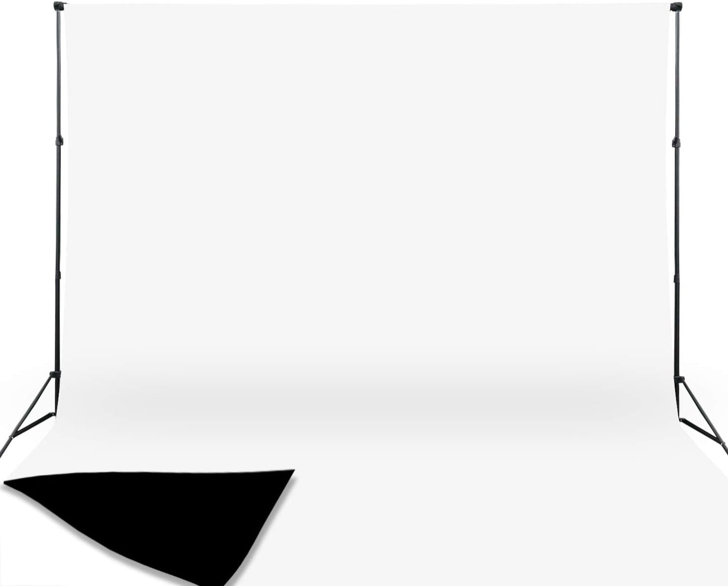 ISSUNTEX 9X15 ft Background Muslin Backdrop, Photo Studio, Collapsible High Density Screen for Video Photography and Television-Black/White