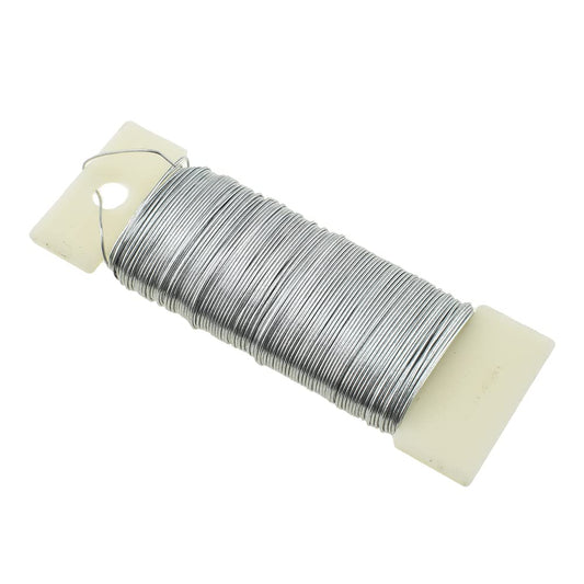 HAHIYO 22Gauge Silver Flexible Floral Wire - 1 Roll, 38 Yards (115 Feet) for Crafts, Christmas Wreaths, Tree & Flower Arrangements, Wedding DIY