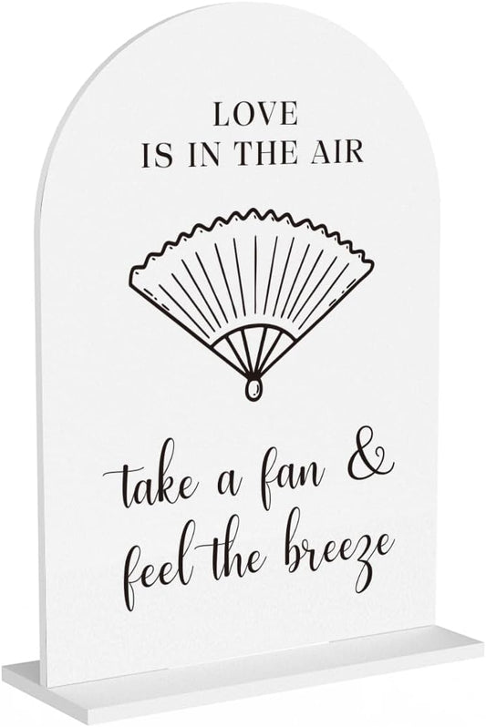 Wedding Fan Signage Take A Fan Sign for Wedding Engagement Ceremony Reception wedding fan Acrylic sign for Table Desk