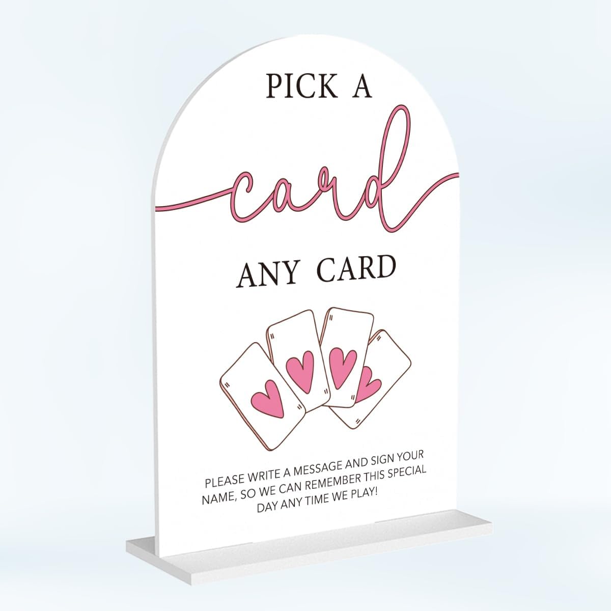 Wedding Playing Cards Guest Book Sign Acrylic Arch Wedding Bridal Shower Baby Shower Welcome Table Signs for Ceremony and Reception Decor 7 x 5 Inches