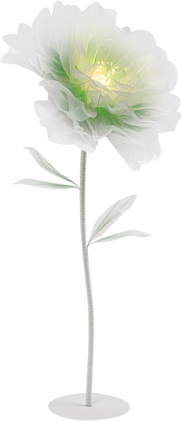 Wedding Giant Electric Artificial Flower, Auto Blooming Artificial Flowers with Lights, Large Peony Electric Flower Decor with Auto Open/Close for Home Wedding Party Decoration, Green