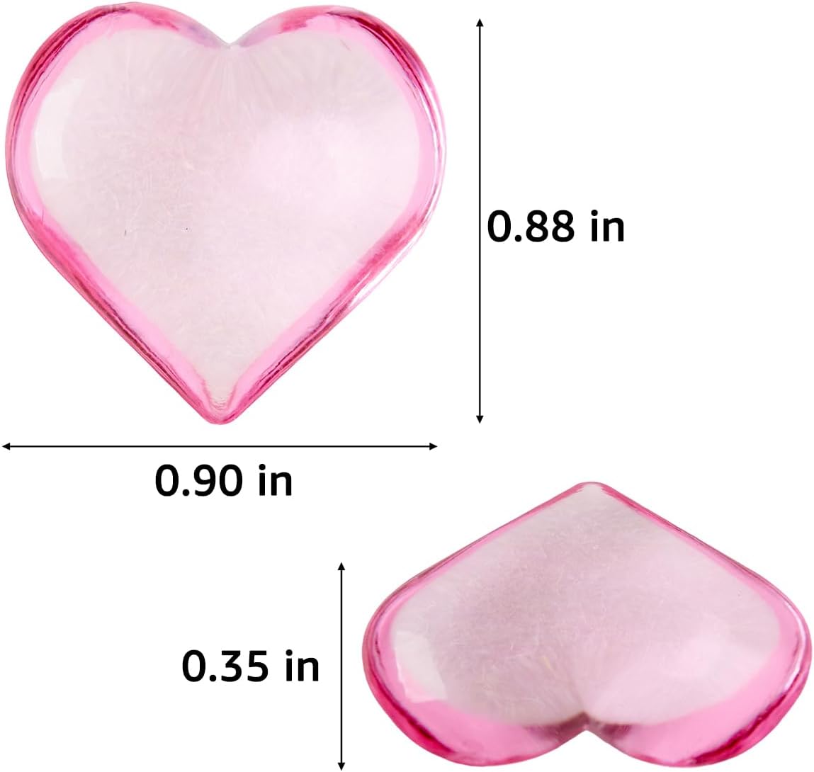 Homtable 150 Pieces Pink Red Acrylic Heart Table Scatter Vase Fillers, 5 Colors (5 Pink)