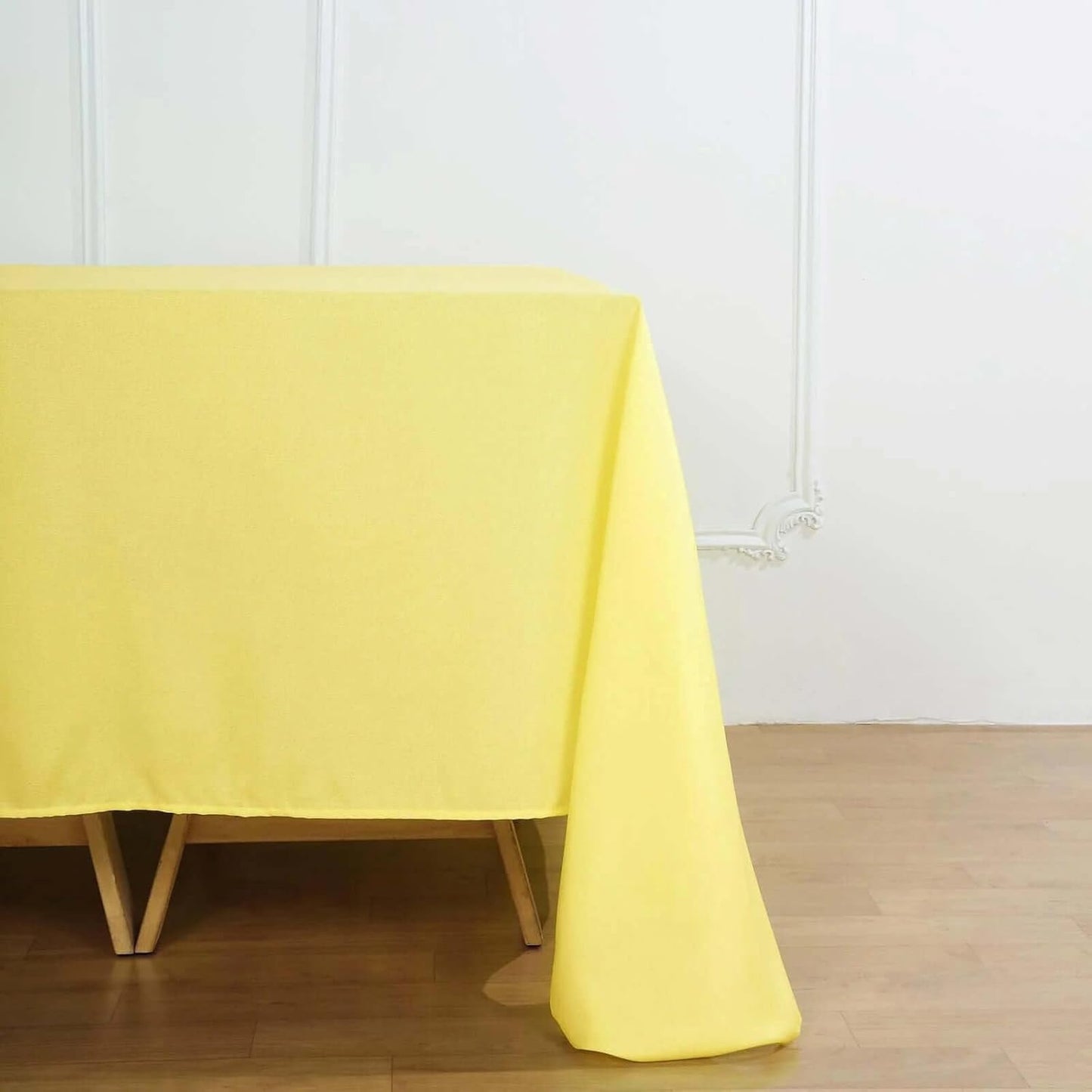 Efavormart 90" Yellow Wholesale Linens Polyester Square Linen Tablecloth for Kitchen Dining Catering Wedding Birthday Party