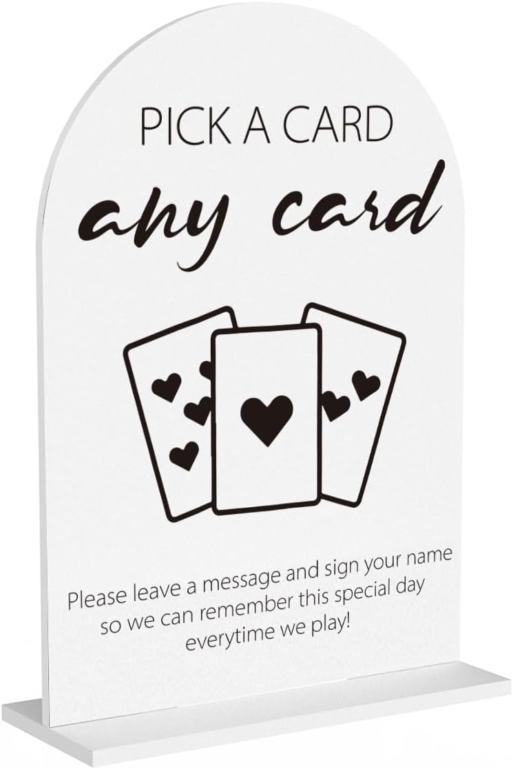 Playing Cards Guest Sign, Wedding Guest Book Desk Decor, Wedding Engagement Bridal Shower Reception Party Table Desk Acrylic Decor