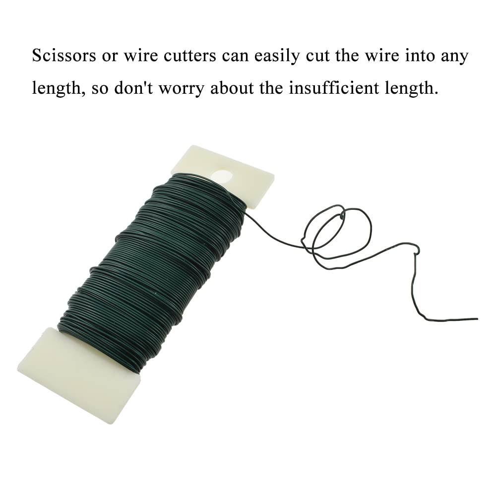 HAHIYO 22Gauge Green Flexible Metal Floral Wire - 3 Rolls Total 115 Yards (345 Feet) for Crafts, Christmas Wreaths, Tree & Flower Arrangement