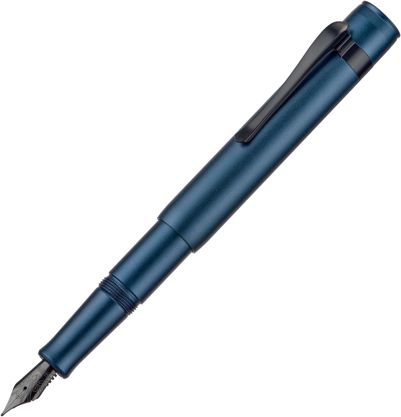 Hongdian M2 Black Forest Mini Fountain Pen, Medium Soft Nib & Sleek Shape Aluminium Short Pocket Travel Pen (Midnight Blue)