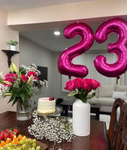 Hot Pink Number 13 31 Balloon 40 inch, Number 13 Birthday Balloon for Boy Girl, Hot Pink Foil 13 for 13 31 Birthday Party, Anniversary Celebration Number Balloons Decorations