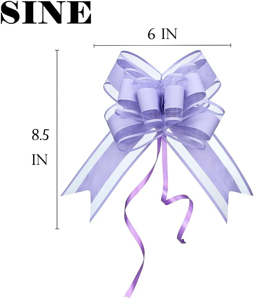 WEWILUCK Bows for Gift Wrapping, Light Purple Gift Bows for Presents, Gift Baskets, Big Fancy Bow for Birthdays, Parties, Christmas, and Everyday(6 inches, 15PCS)