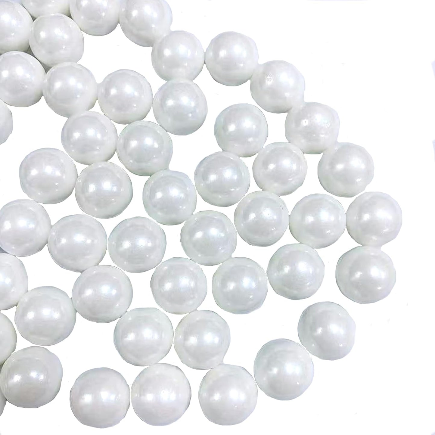 Sentovac 14mm White Pearl Sprinkles Large Edible Cake Decorating Sugar Candy Cookie Cake Cupcake Topper Ice Cream Baking Decorations Halloween Christmas Valentines Wedding Supplies