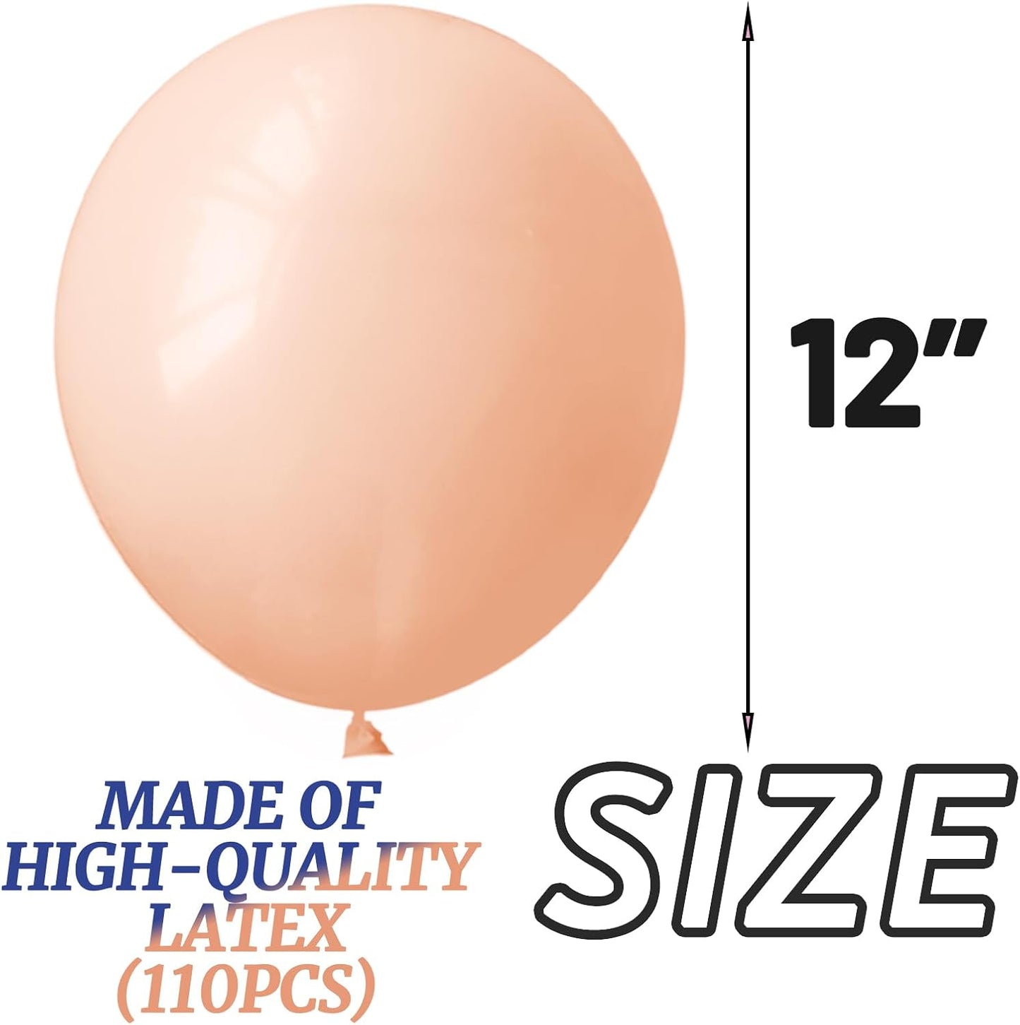 110pcs Pastel Orange Balloon 12 Inch, Pastel Orange Latex Balloons for Birthday Party Baby Shower Wedding(with 2 Ribbons).