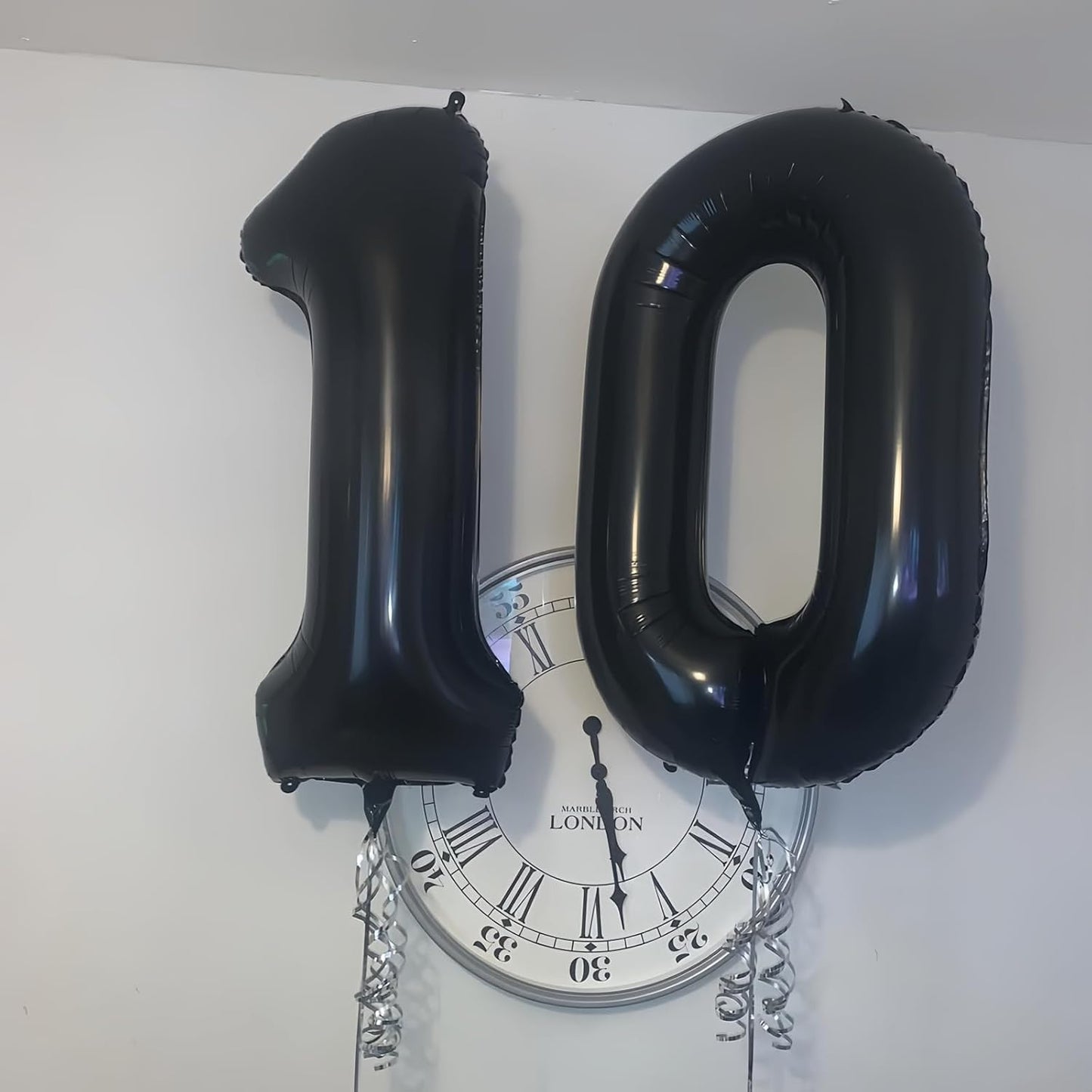Black 5 Balloon Number,40 Inch Number 5 Balloon Large Black 5 Foil Mylar Helium Balloon for Birthday Party Decorations