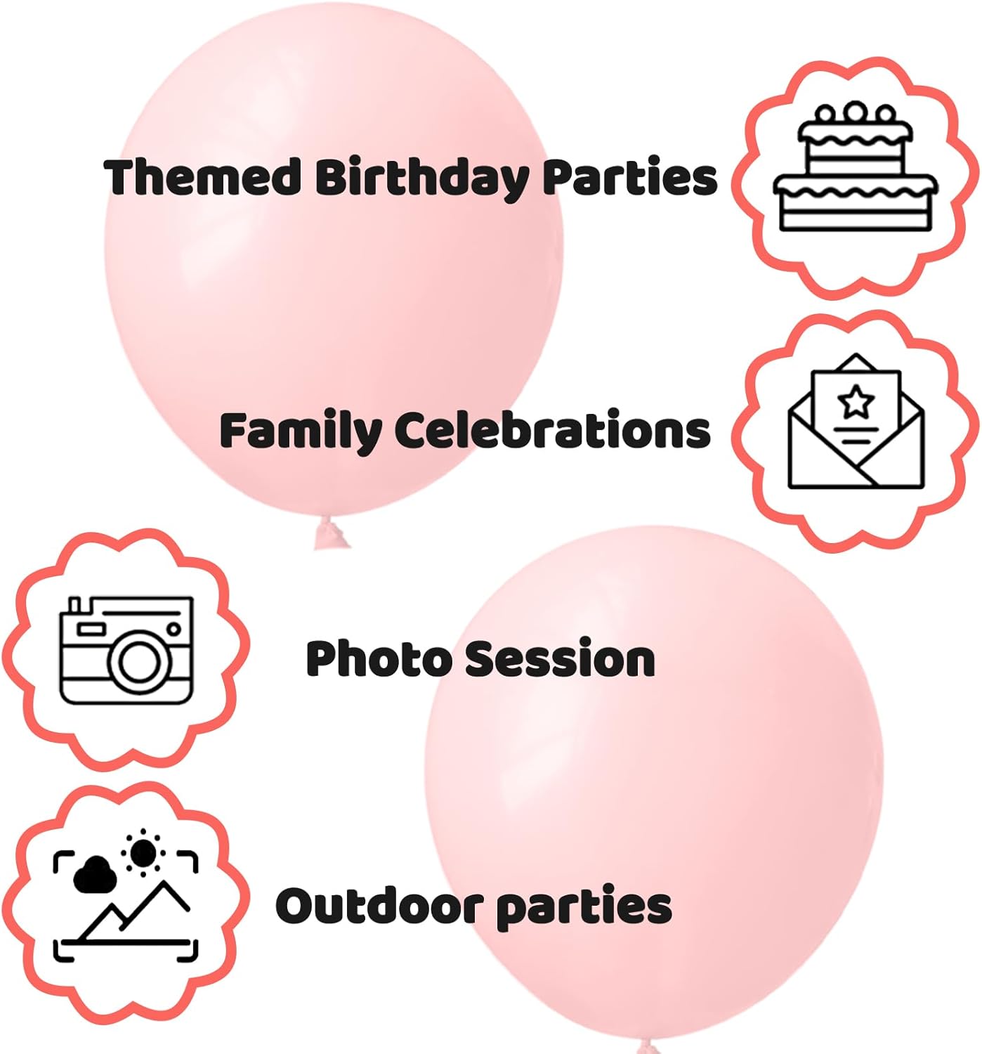 110pcs Coral Red Balloon 12 Inch, Coral Red Latex Balloons for Birthday Party Baby Shower Wedding(with 2 Ribbons).