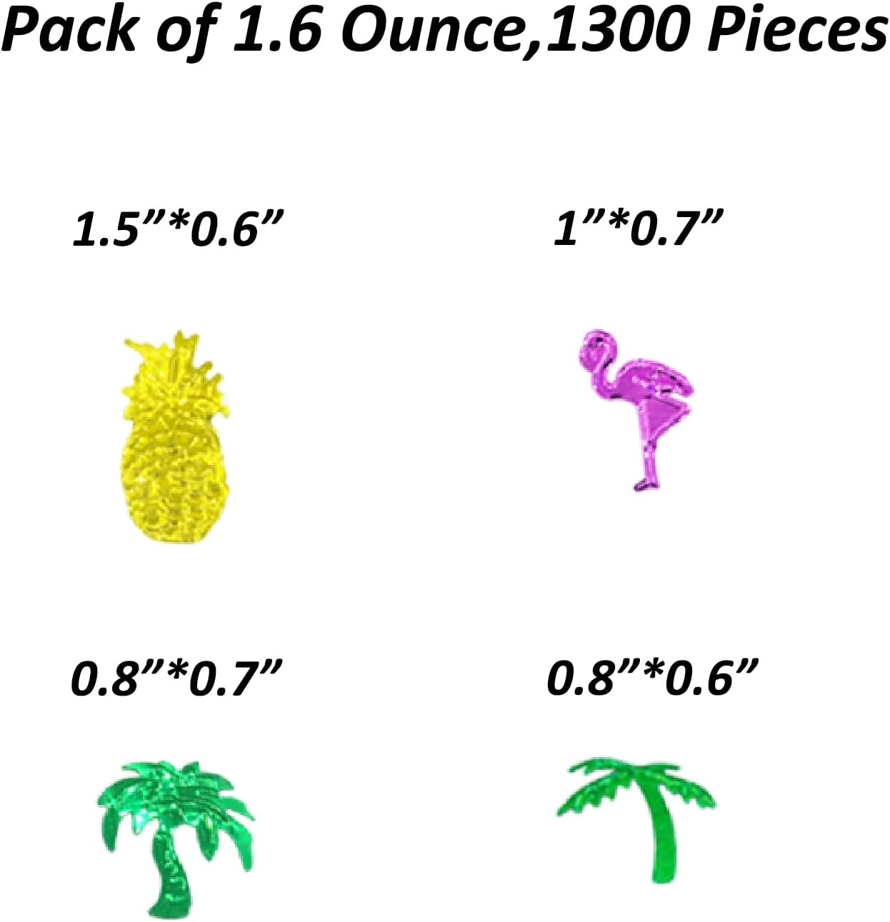 Confetti Table Foil Metallic Sequins Tropical Jungle Safari Festival for Birthday Baby Shower Wedding Engagement Party Favor Supplies or DIY(Summer)