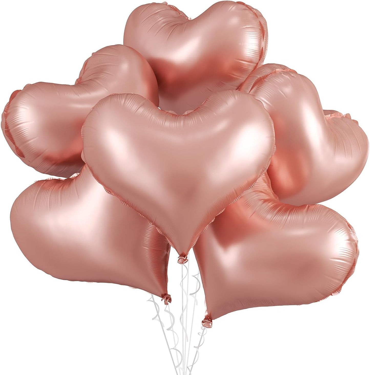 Rose Gold Heart Balloons,24Inch Large Gold Heart Foil Balloons for Valentine's Day Birthday Wedding Baby Shower Anniversary Party Decorations