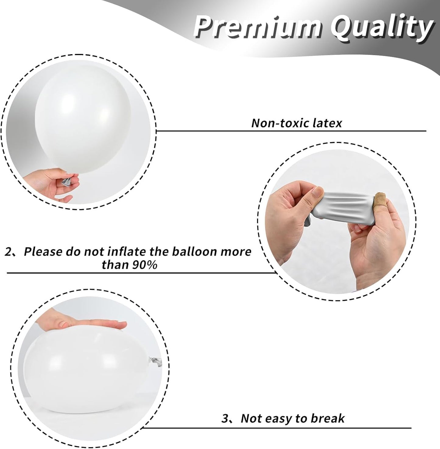 White Balloons, 12 Inch Pearl White Balloons, White Latex Balloons Silver Confetti Balloons For Balloon Garland Arch Wedding Bride To Be Party Birthday Baby Shower Decorations