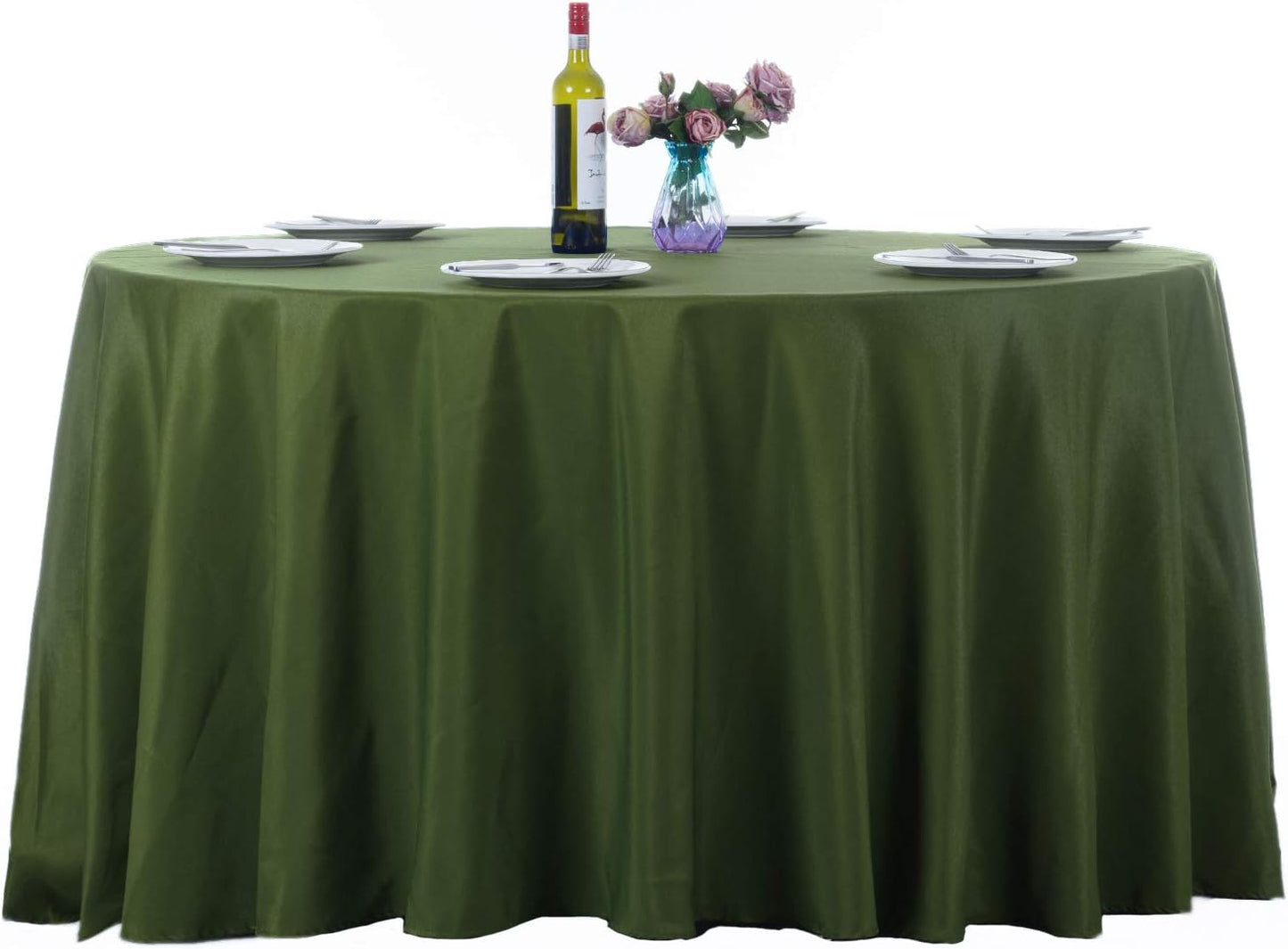 Ascoza 2pack 108 Inch Willow Round Tablecloth in Washable Polyester Fabric for Wedding/Banquet/Restaurant/Parties